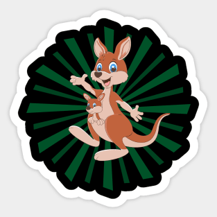 Kangaroo Comic Cute Cartoon Sticker